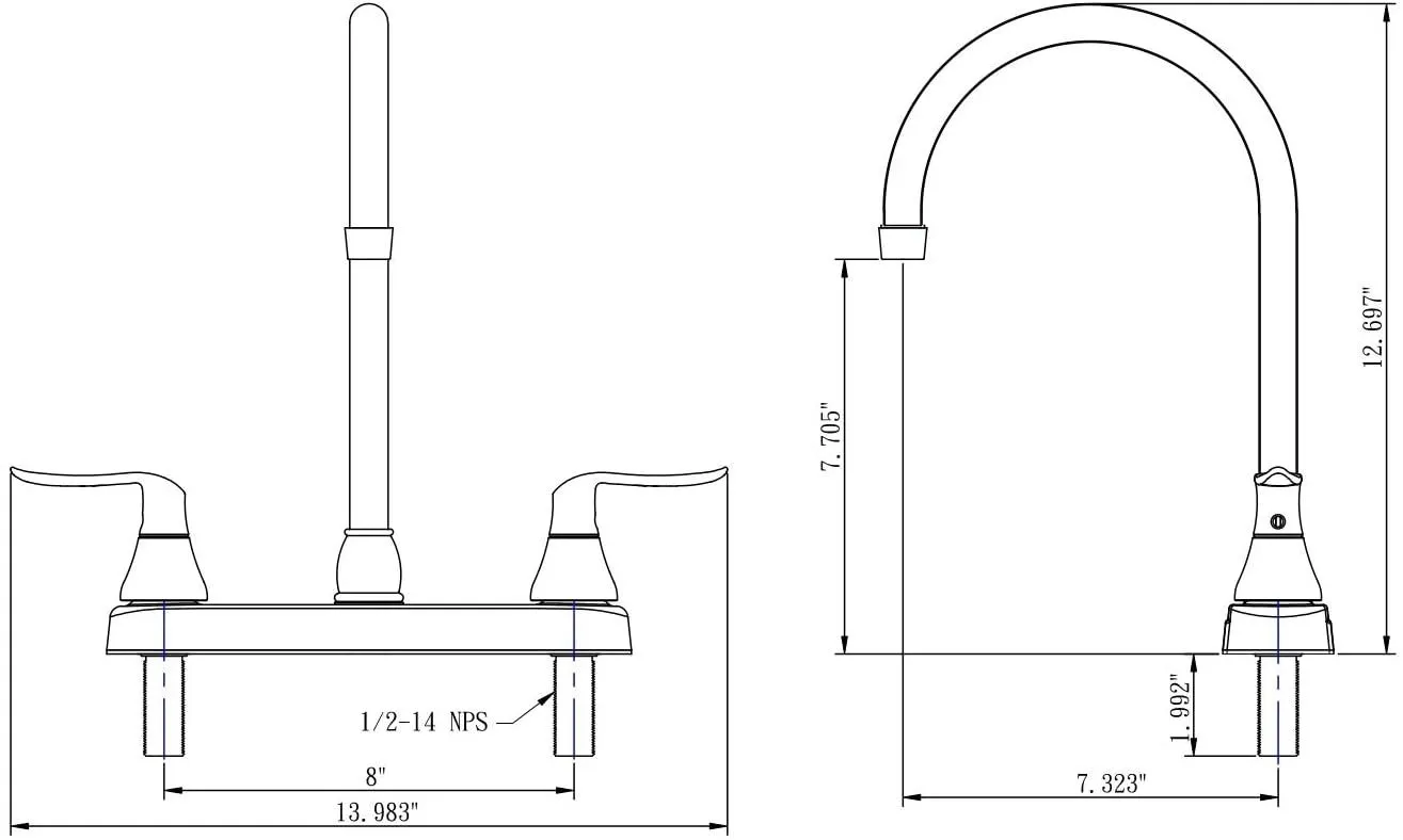 Elegant J-Spout RV Kitchen Fau
